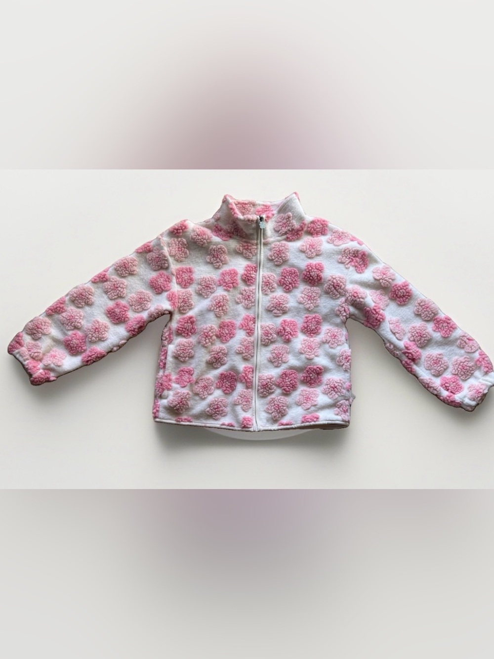 Lucky Brand Girls Pink Floral Faux Fur Jacket M 10/12